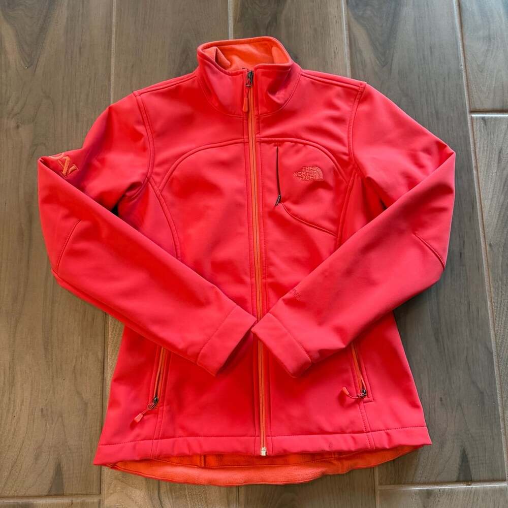 The North Face WindWall Full Zip Softshell Jacket Peach Pink Womens Small